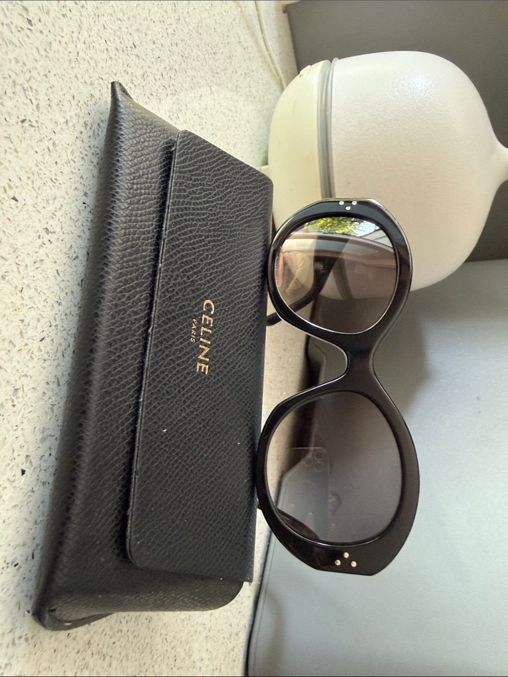Celine Black Round Oversized Sunglasses